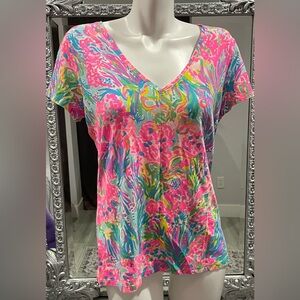 Lilly Pulitzer Etta V-Neck T-Shirt Top
